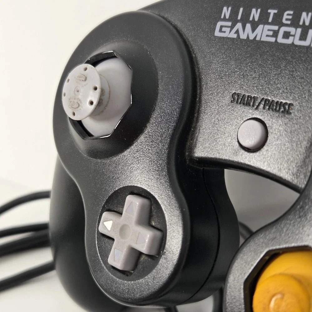 Nintendo GameCube Controller Black Wired DOL-003 OEM Ergonomic 8ft Cable